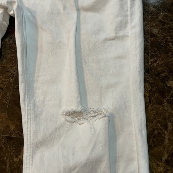 Nwt silver white jeans size 24W raw hem. A272 - Picture 2 of 6